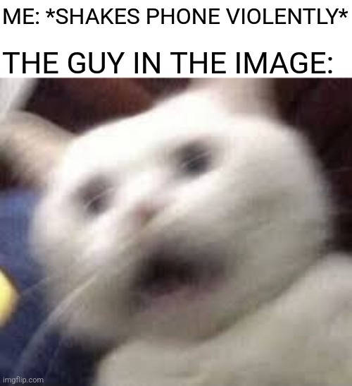 ME: *SHAKES PHONE VIOLENTLY* THE GUY IN THE IMAGE: | made w/ Imgflip meme maker