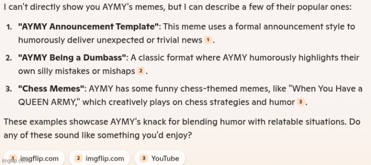 1. https://imgflip.com/i/8xvamz; 3. https://www.youtube.com/watch?v=kqPYWKKSI5I; 2. https://imgflip.com/i/8s8via | made w/ Imgflip meme maker