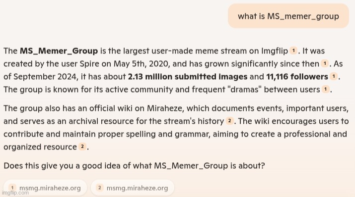 copilot can pull information from the deleted MSmg wiki | made w/ Imgflip meme maker