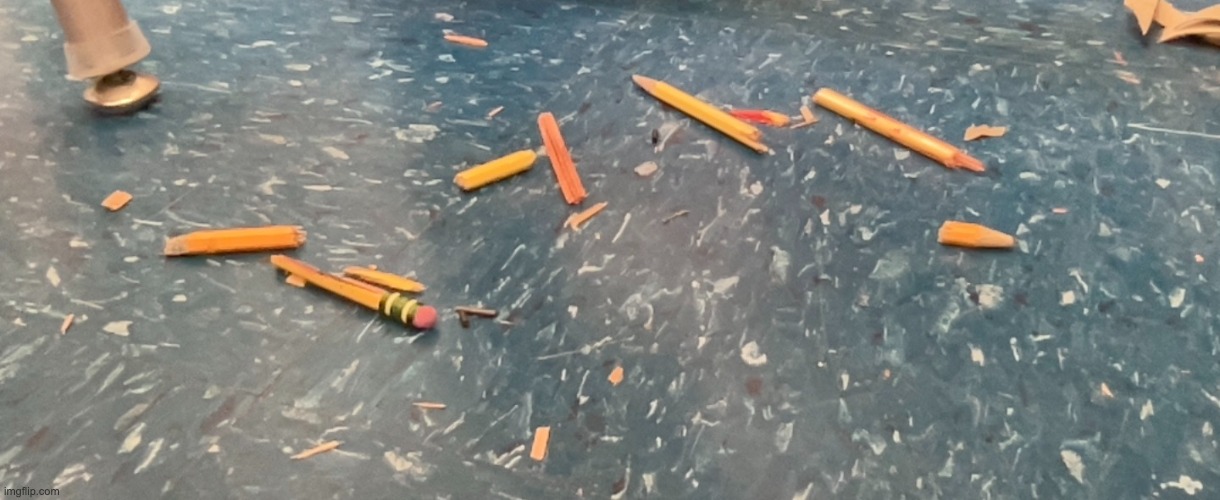 this pencil exploded | image tagged in funny,pencil,explosion | made w/ Imgflip meme maker