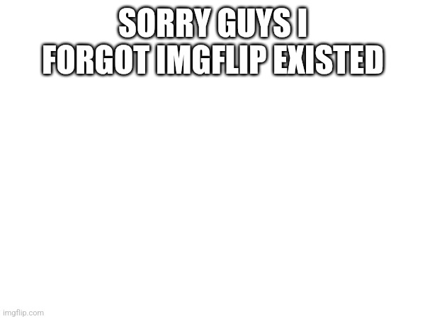 SORRY GUYS I FORGOT IMGFLIP EXISTED | made w/ Imgflip meme maker