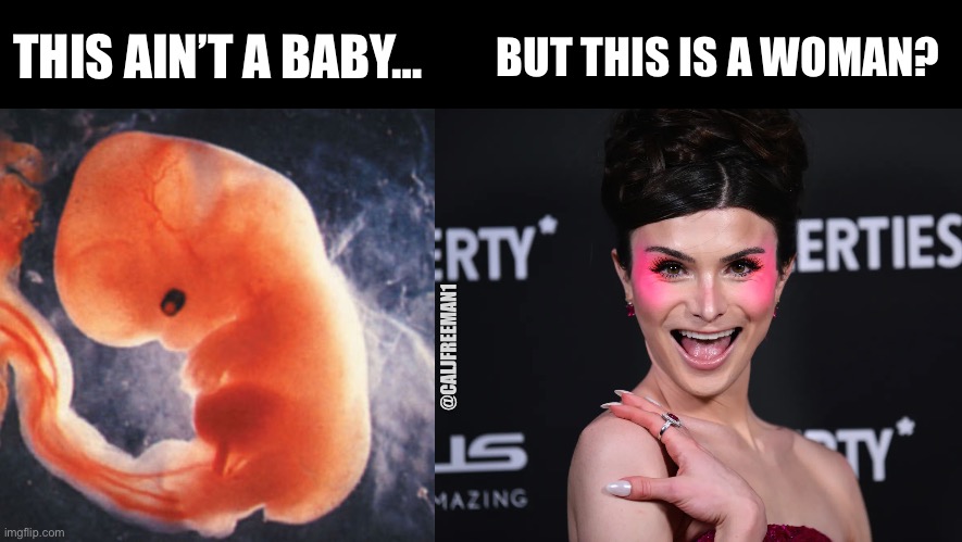 Sick, twisted, and upside thinking of the left… | BUT THIS IS A WOMAN? THIS AIN’T A BABY…; @CALJFREEMAN1 | image tagged in abortion,abortion is murder,lgbtq,transphobic,transgender,maga | made w/ Imgflip meme maker