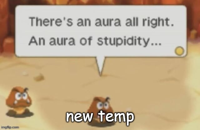 aura of stupidity | new temp | image tagged in aura of stupidity | made w/ Imgflip meme maker