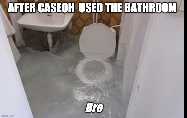 Caseoh using the bathroom | AFTER CASEOH  USED THE BATHROOM; Bro | image tagged in caseoh | made w/ Imgflip meme maker