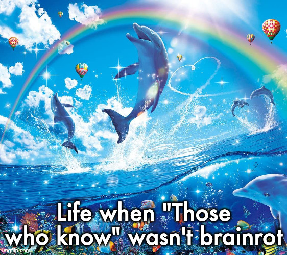 Misinformation dolphins | Life when "Those who know" wasn't brainrot | image tagged in misinformation dolphins | made w/ Imgflip meme maker