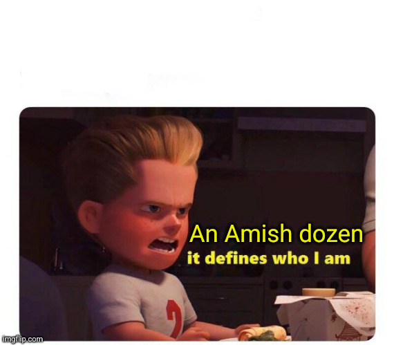 It defines who I am | An Amish dozen | image tagged in it defines who i am | made w/ Imgflip meme maker