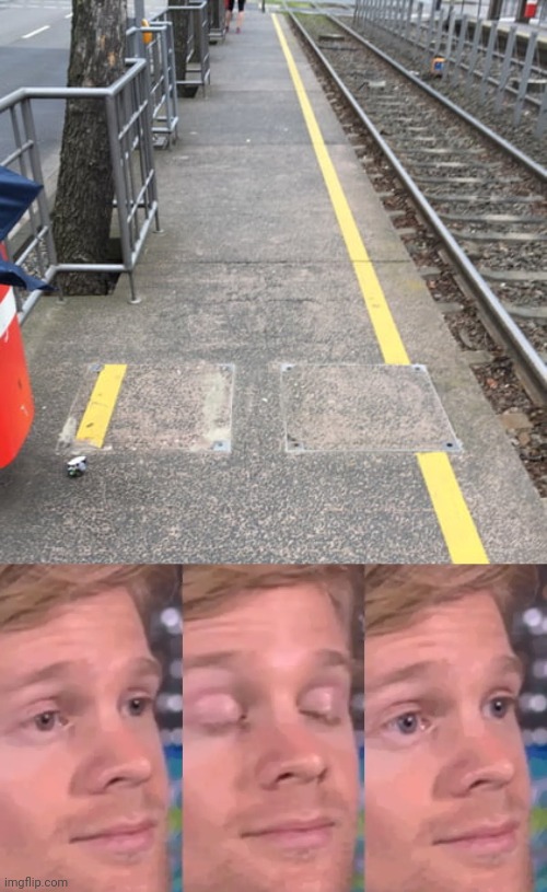 Yellow lines | image tagged in closes eyes,you had one job,memes,railroad,railroads,fails | made w/ Imgflip meme maker