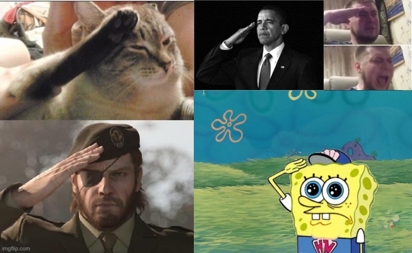 image tagged in ozon's salute,obama-salute,crying salute,spongebob salute | made w/ Imgflip meme maker