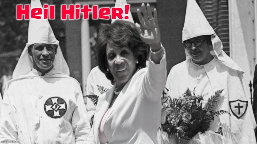 Auntie Maxine with friends | image tagged in maxine waters,kkk,hitler,funny memes,political meme | made w/ Imgflip meme maker