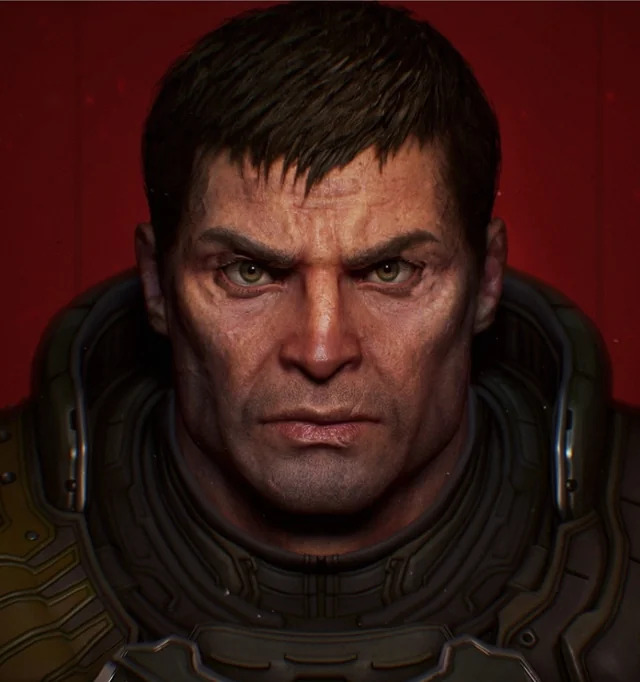 Doomslayer face but correct Blank Meme Template