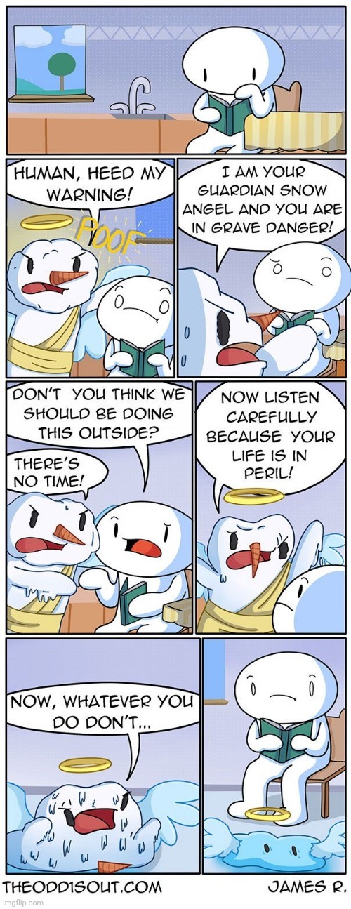 Guardian snow angel | image tagged in guardian angel,snow,theodd1sout,comics,comics/cartoons,danger | made w/ Imgflip meme maker