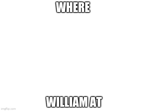 where willy at bro | WHERE; WILLIAM AT | made w/ Imgflip meme maker