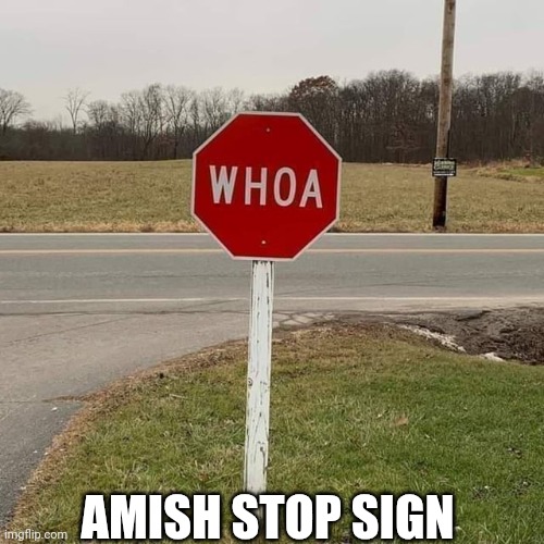 Amish Stop Sign | AMISH STOP SIGN | image tagged in chris joines | made w/ Imgflip meme maker