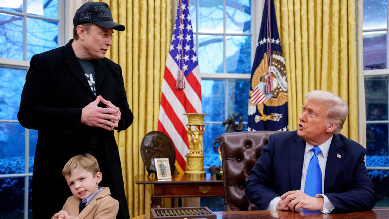 President Elon Musk and his helpers, Donald Trump Blank Meme Template