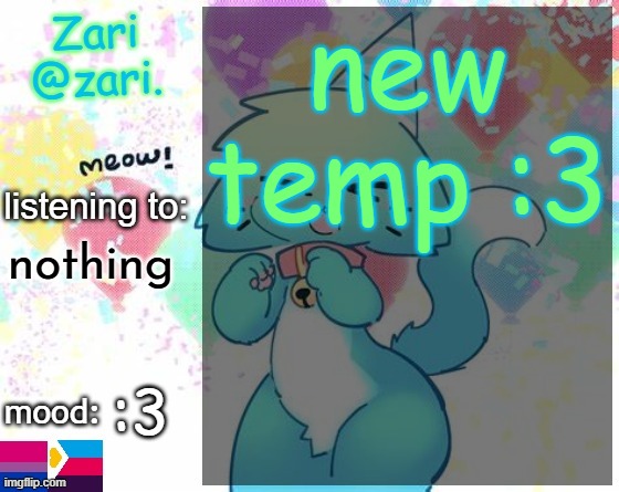 distraction | new temp :3; nothing; :3 | image tagged in zari 's furry announcement template | made w/ Imgflip meme maker
