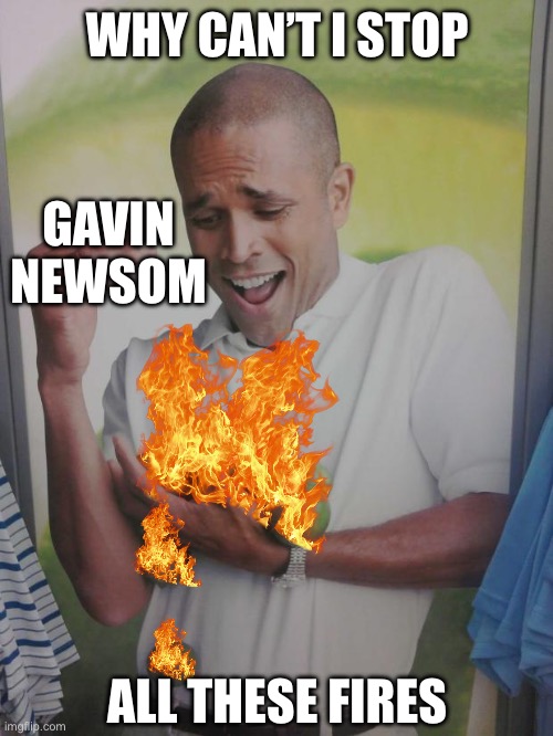 Why Can't I Hold All These Limes | WHY CAN’T I STOP; GAVIN NEWSOM; ALL THESE FIRES | image tagged in memes,why can't i hold all these limes | made w/ Imgflip meme maker