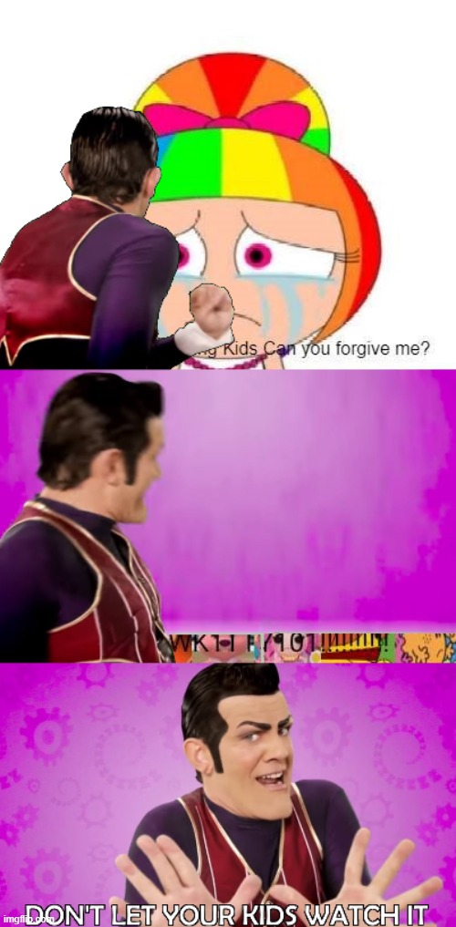 Don't Let Your Kids Watch It! | image tagged in robbie rotten,lazytown,deviantart,youtube poop,funny memes,offensive | made w/ Imgflip meme maker