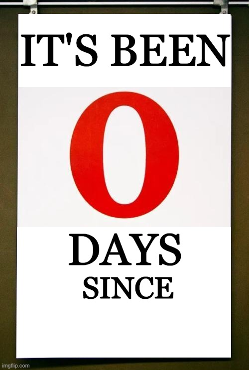 it's been 0 days since Blank Meme Template