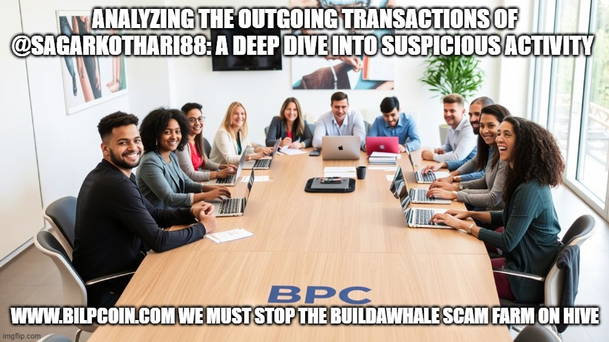 ANALYZING THE OUTGOING TRANSACTIONS OF @SAGARKOTHARI88: A DEEP DIVE INTO SUSPICIOUS ACTIVITY; WWW.BILPCOIN.COM WE MUST STOP THE BUILDAWHALE SCAM FARM ON HIVE | made w/ Imgflip meme maker