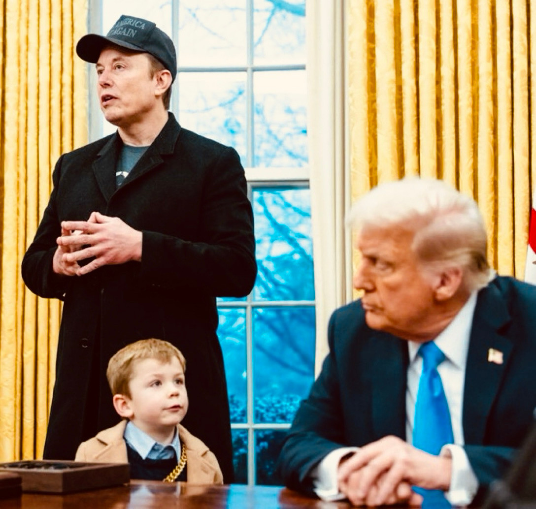 Elon Son And Trump Oval Office Blank Meme Template