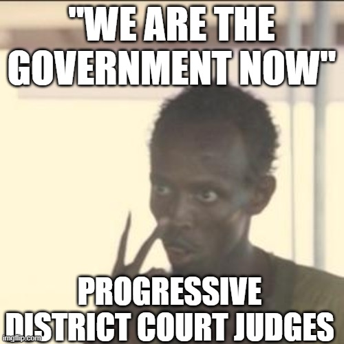 Look At Me | "WE ARE THE GOVERNMENT NOW"; PROGRESSIVE DISTRICT COURT JUDGES | image tagged in memes,look at me | made w/ Imgflip meme maker