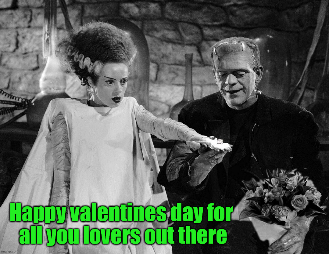 Monsters | Happy valentines day for 
all you lovers out there | image tagged in valentine's day | made w/ Imgflip meme maker