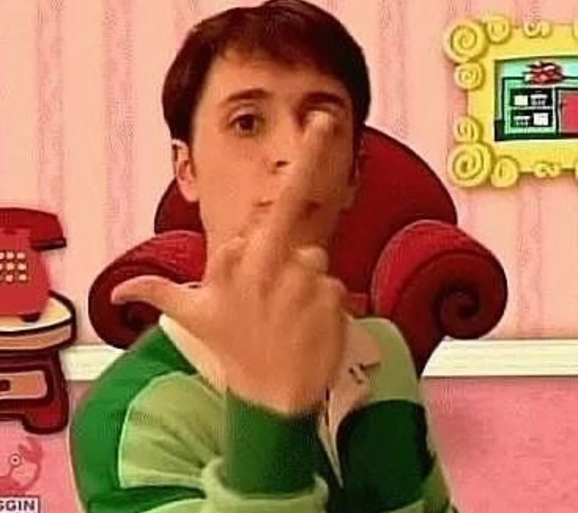 Blues clues Steve middle finger Blank Meme Template