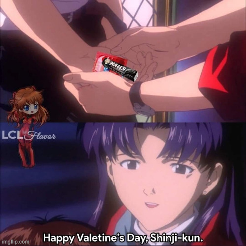 Happy Valentine, Shinji | image tagged in shinji ikari,neon genesis evangelion,valentine's day | made w/ Imgflip meme maker