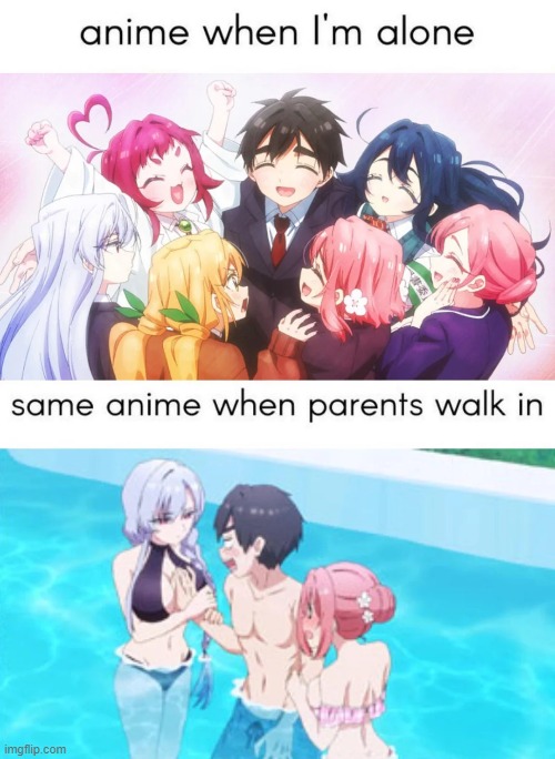 my dad would bust out laughing, my mom is a different story though | image tagged in anime | made w/ Imgflip meme maker