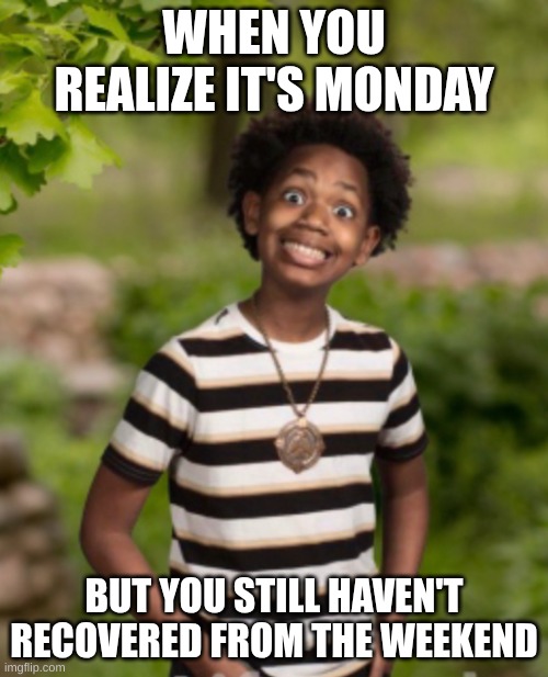 real | WHEN YOU REALIZE IT'S MONDAY; BUT YOU STILL HAVEN'T RECOVERED FROM THE WEEKEND | image tagged in the pic | made w/ Imgflip meme maker