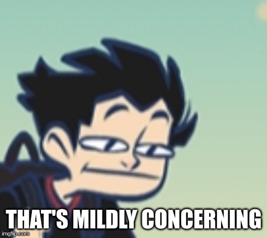-_- face | THAT'S MILDLY CONCERNING | image tagged in -_- face | made w/ Imgflip meme maker