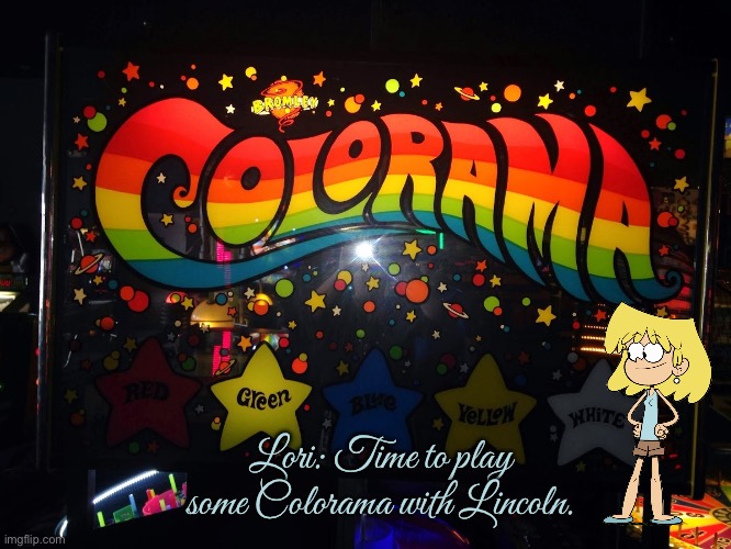 Lori Plays Colorama with Lincoln | Lori: Time to play some Colorama with Lincoln. | image tagged in arcade,lori loud,the loud house,lincoln loud,nickelodeon,videogames | made w/ Imgflip meme maker