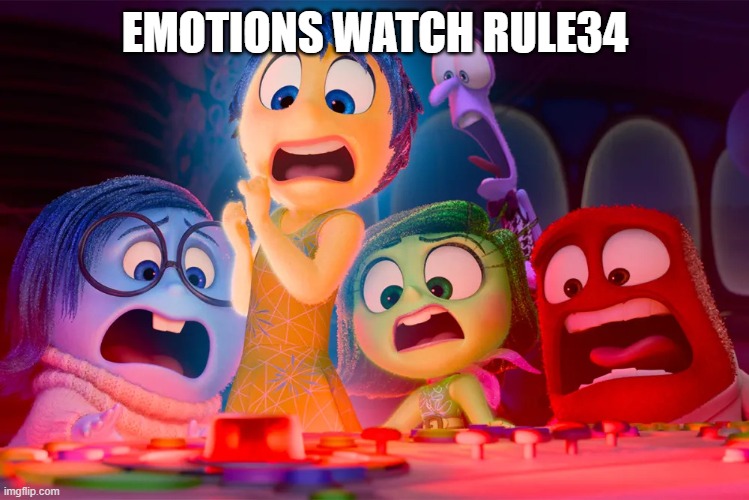 inside out 2 puberty alarm | EMOTIONS WATCH RULE34 | image tagged in inside out 2 puberty alarm,rule 34,inside out 2,inside out | made w/ Imgflip meme maker