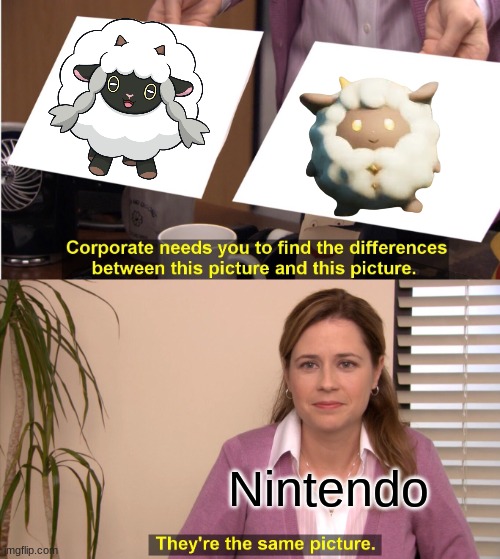 Wooloo/Lamball | Nintendo | image tagged in memes,they're the same picture,palworld,nintendo,pokemon | made w/ Imgflip meme maker