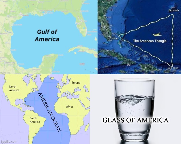 America | GLASS OF AMERICA | image tagged in gulf of america,politics | made w/ Imgflip meme maker