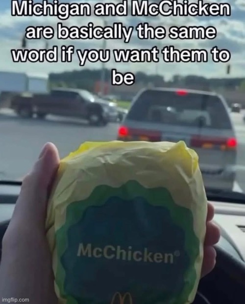 image tagged in mcdonald's,michigan,chicken | made w/ Imgflip meme maker