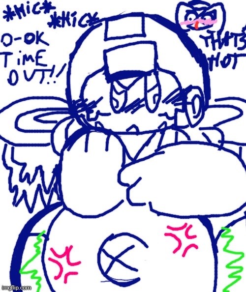 Bass...He's Got a Point (First Time Drawing MegaMan With The Rush Jet Adaptor) | image tagged in megaman,rush jet adaptor,tummy inflation,thighs,big belly,thicc thighs | made w/ Imgflip meme maker