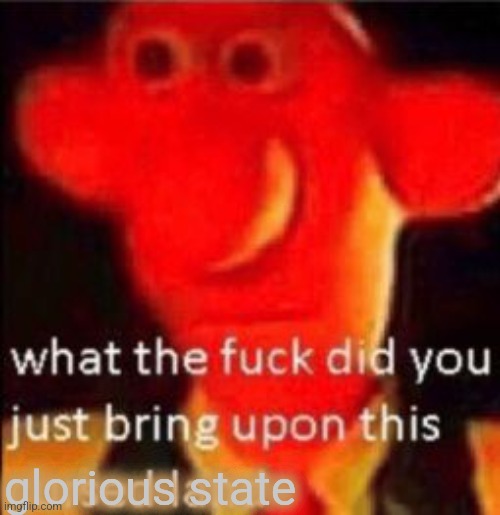 What the fuck did you just bring upon this cursed land | glorious state | image tagged in what the fuck did you just bring upon this cursed land | made w/ Imgflip meme maker