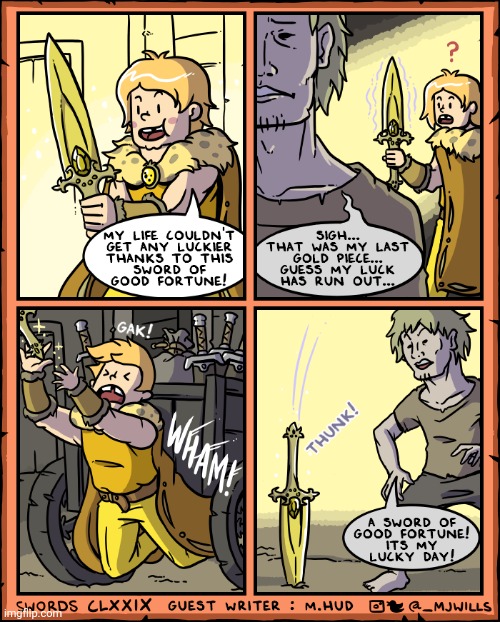 The golden sword | image tagged in sword,fortune,good,gold,day,lucky | made w/ Imgflip meme maker