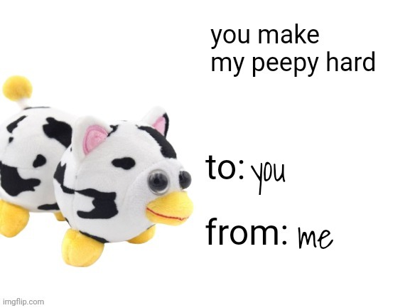 happy valentines day qwq | you; me | image tagged in you make my peepy hard | made w/ Imgflip meme maker