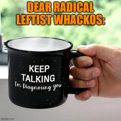 Your 'help' in this public service endeavor is appreciated. | DEAR RADICAL LEFTIST WHACKOS: | image tagged in yep | made w/ Imgflip meme maker