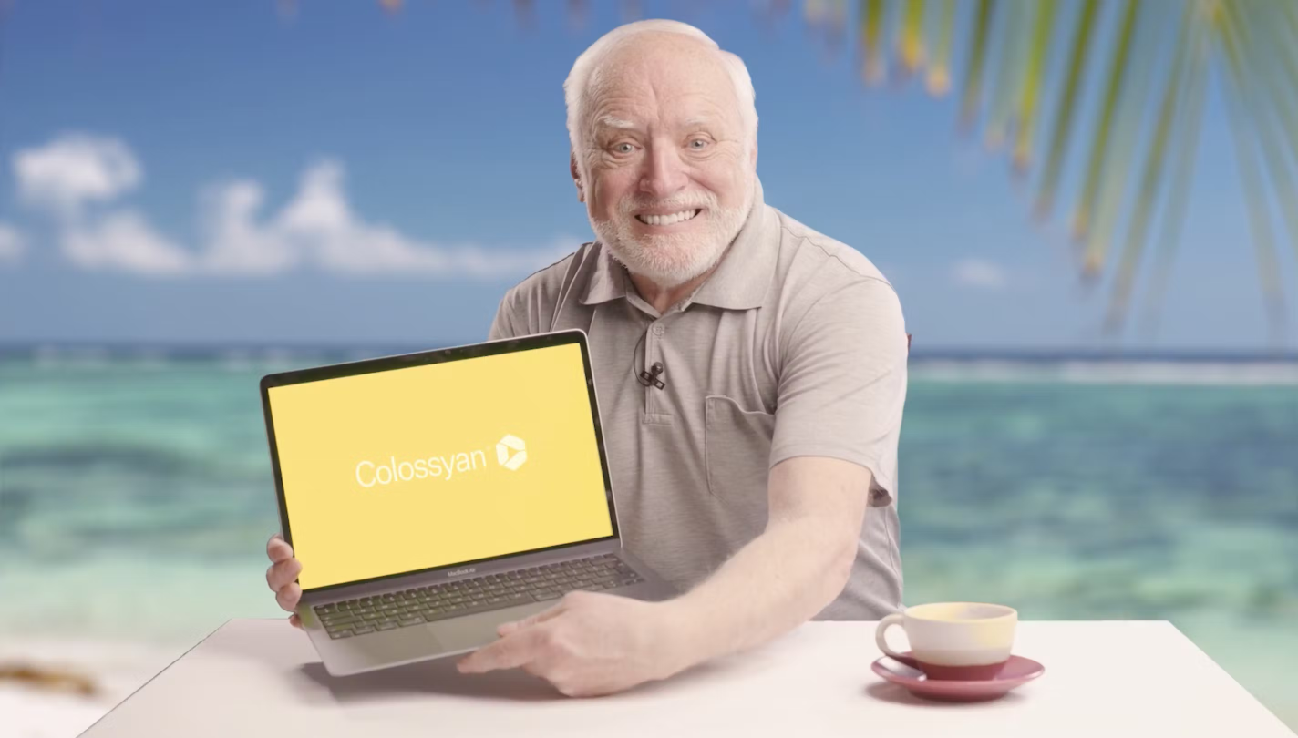 Hide The Pain Harold Computer Blank Meme Template