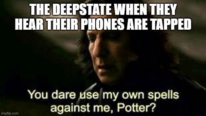 Tulsi Confirmed | THE DEEPSTATE WHEN THEY HEAR THEIR PHONES ARE TAPPED | image tagged in snape meme | made w/ Imgflip meme maker