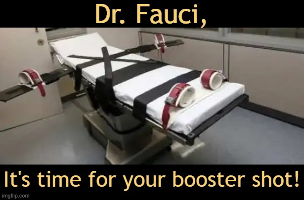 Do Unto Others . . . | Dr. Fauci, It's time for your booster shot! | image tagged in medical tyranny,take that for the beagles,punishment,jab has side effects and death,doctor fauci,doctor evil | made w/ Imgflip meme maker