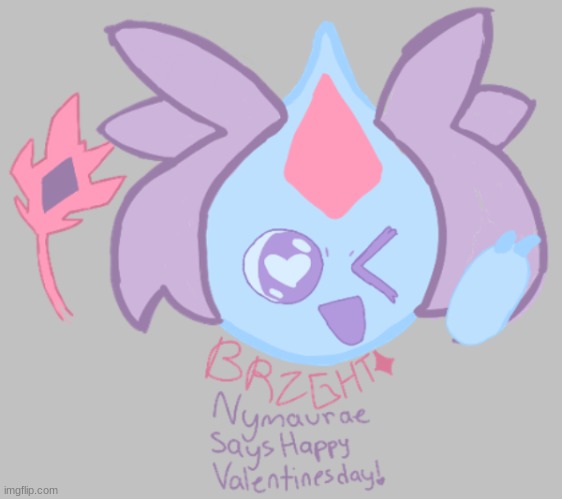 decided to do this awesome doodle of gamma nymaurae! and happy valentines day! | made w/ Imgflip meme maker