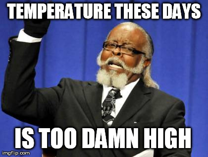 Too Damn High | TEMPERATURE THESE DAYS IS TOO DAMN HIGH | image tagged in memes,too damn high | made w/ Imgflip meme maker