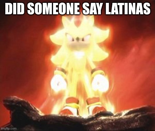 Super Shadow | DID SOMEONE SAY LATINAS | image tagged in super shadow | made w/ Imgflip meme maker