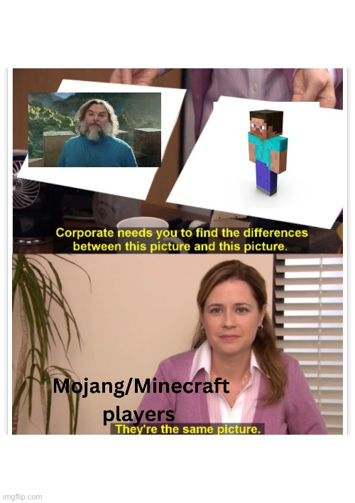 Are they alike?? | image tagged in minecraft,movie | made w/ Imgflip meme maker