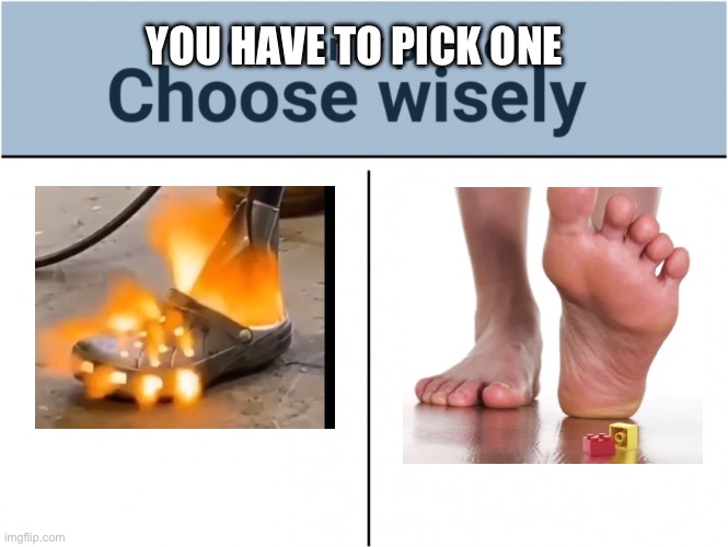 Choose | YOU HAVE TO PICK ONE | image tagged in you can pick only one choose wisely | made w/ Imgflip meme maker