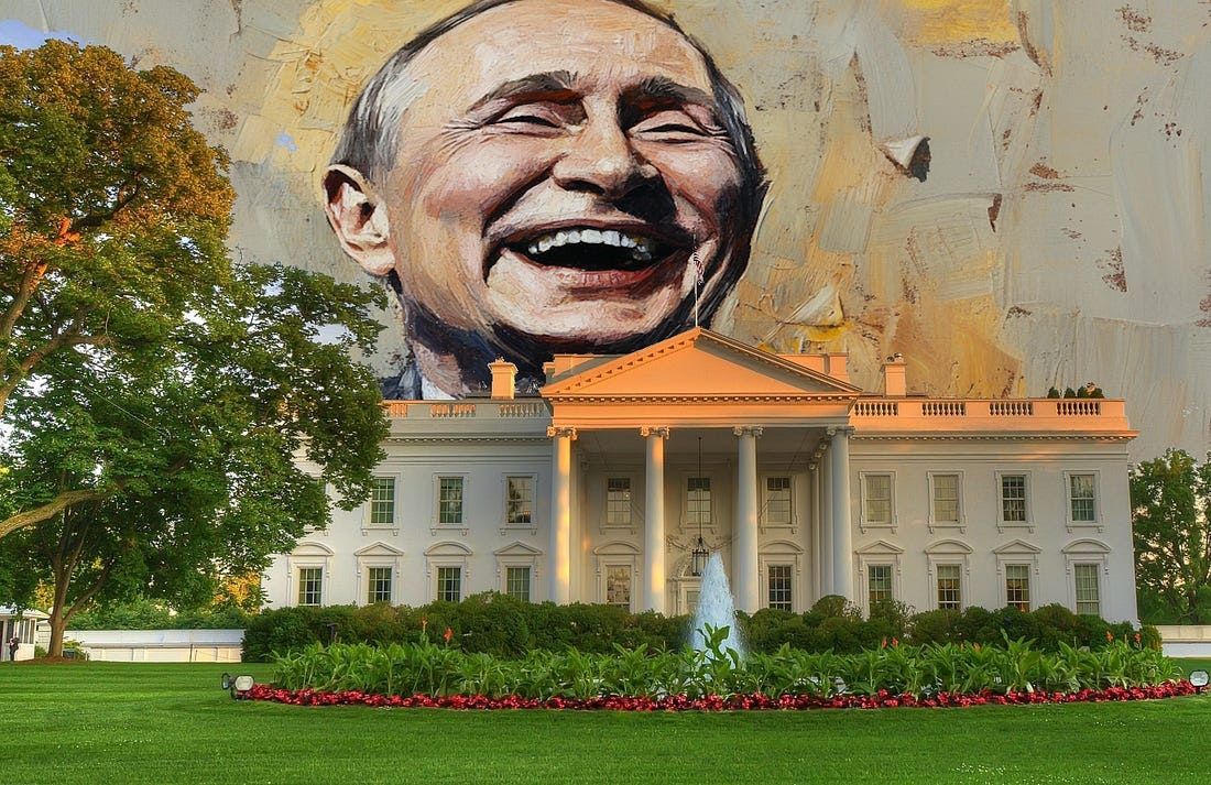 Trump White House Vladimir Putin laughing Blank Meme Template